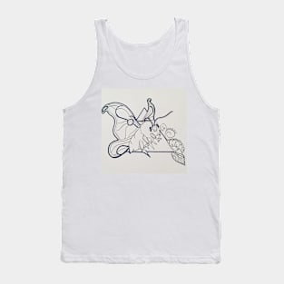 Luna Moth on Triangle with Flowers Tank Top